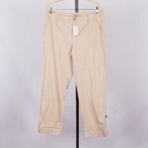 J. Jill Roll Tab Pants Women's Size 12P Casual Beach Stretch Comfort Minimalist